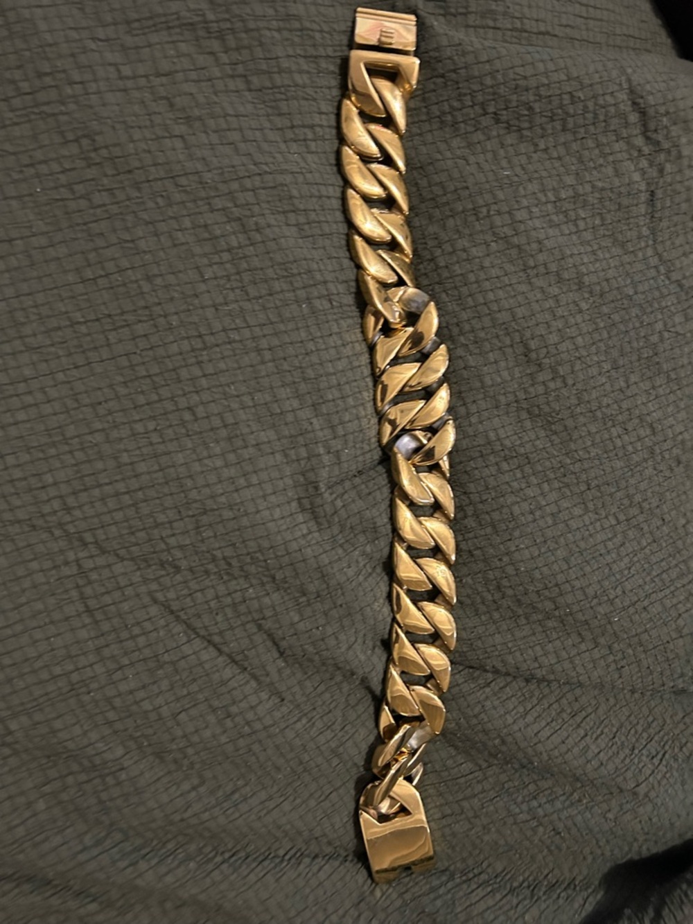 Polished Gold-Tone Cuban Link Bracelet